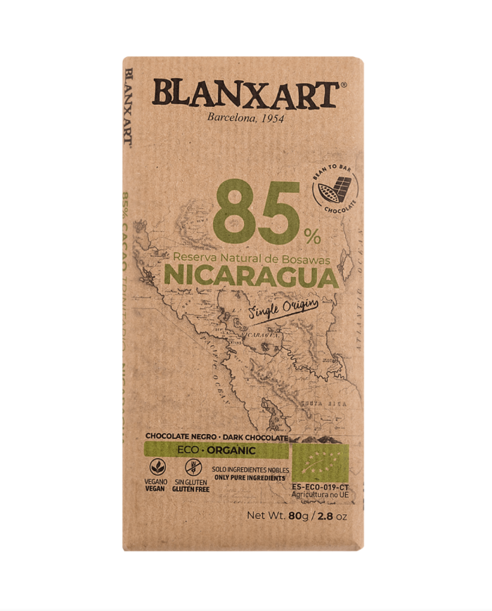 Chocolate 85% Nicaragua 125 gr Bio (Blanxart)