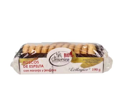 Roscos Espelta Naranja y Jengibre 190 Gr. (La Campesina)
