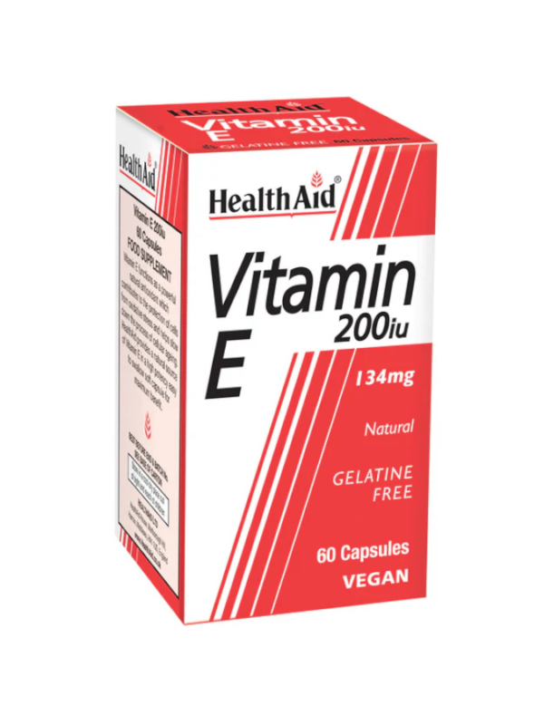 Vitamina E Natural 200 IU 60 Caps. (Health Aid)