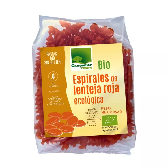 Espirales Lentejas Rojas Bio 250 Grs. (Campomar Nature)