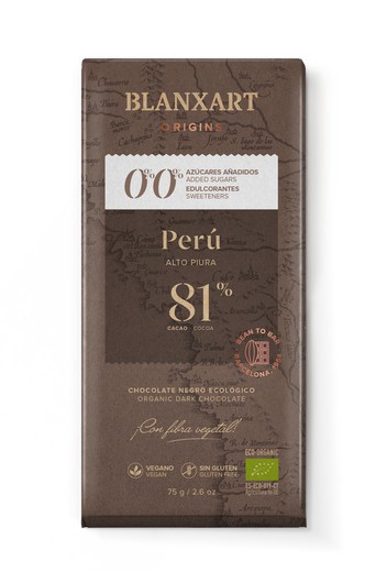Chocolate Peru 81% s/azúcar 75 Grs. Bio (Blanxart)  