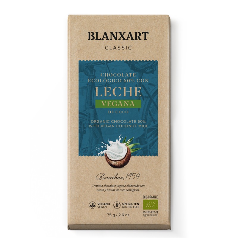 Chocolate 60% Cacao con Leche de Coco (Blanxart) 
