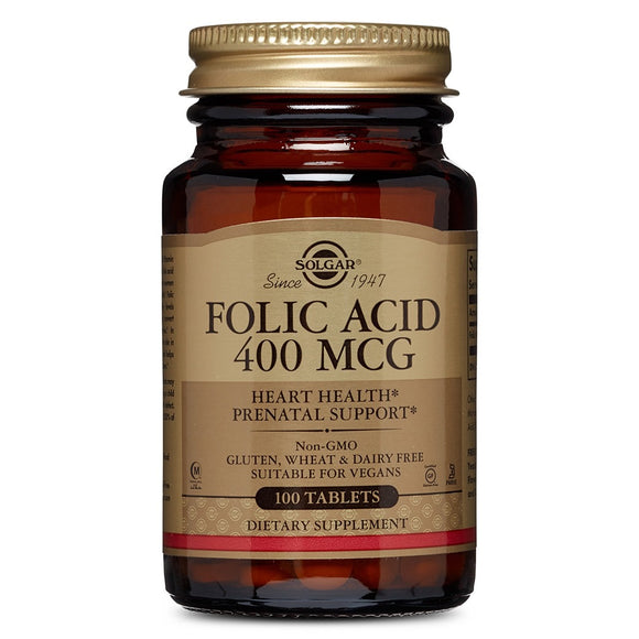 Folacin. Acido Folico 400Mcg. 100 Comp.(Solgar)