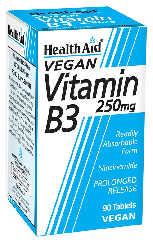 Vitamina B3 Niacinamida 250Mg (Health Aid) 