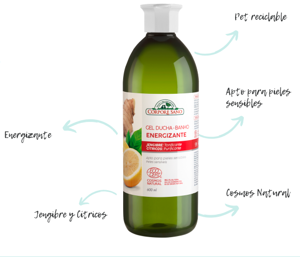 Gel Baño Energizante Jengibre 600 Ml. (Corpore Sano)