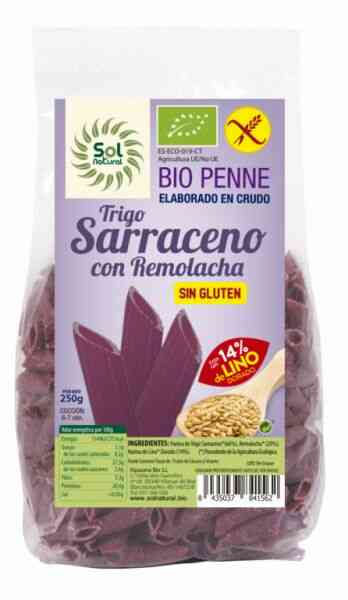 Penne Trigo Sarraceno Y Remolacha S/Gluten 250 Grs. (Sol Natural)