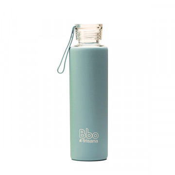 Botella Bbo Borosilicato/ Silicona 550Ml Azul  (Irisana)
