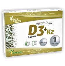 Vitamina D3 y K2 2500 UI 60 Caps. (Pinisan)