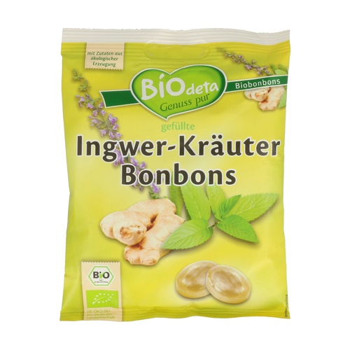 Caramelos Jengibre y Hierbas Bio 75 Grs. (Biodeta)