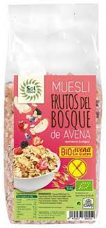 Muesli Avena Frutos del Bosque Sin Gluten Bio 425 Grs. (Sol Natural)
