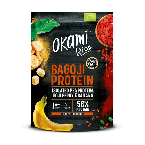 [8435678202302] Proteina Guisante Banana y Goji Bio 500 Grs. (Okami)