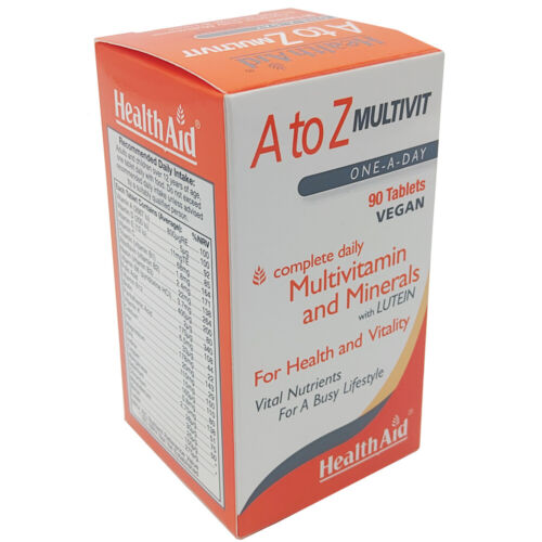[8424409321276] Multivitaminas Y Minerales A Z "Vegetarianos" 90 Comp. (Health Aid) (copia)