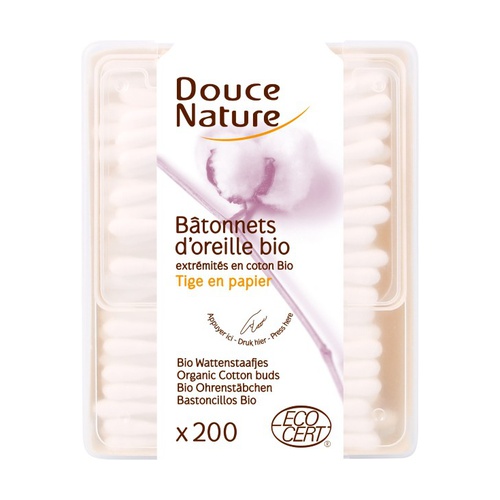 [3380390901246] Bastoncillos de Algodon Bio  200 ud. (Douce Nature)