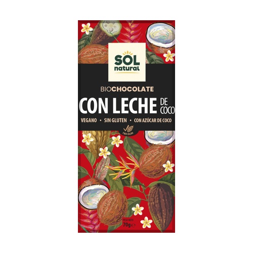 [8435037802020] Chocolate con Leche de Coco 70 Grs. (Sol Natural)