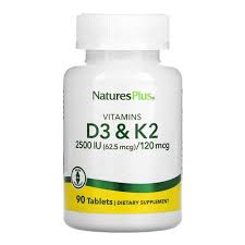 [097467104365] Vitamina D3 2500 UI y K2 120 mcg 90 Comp. (NaturesPlus)