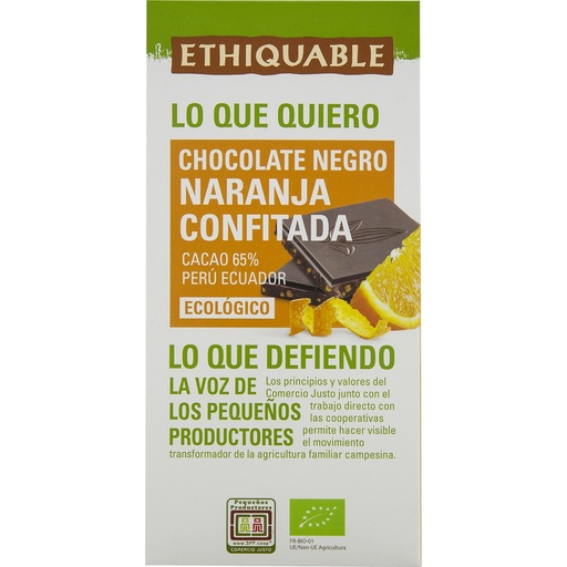 [3760278860320] Chocolate Negro con Naranja 100 Grs. (Ethiquable)