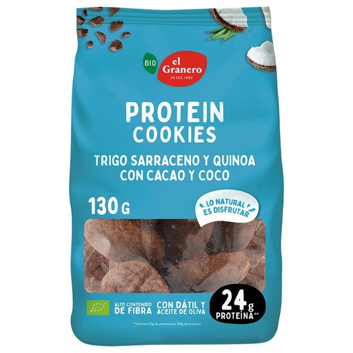 [8422584091908] Cookies Protein Cacao y Coco 130 Grs. (El Granero) 