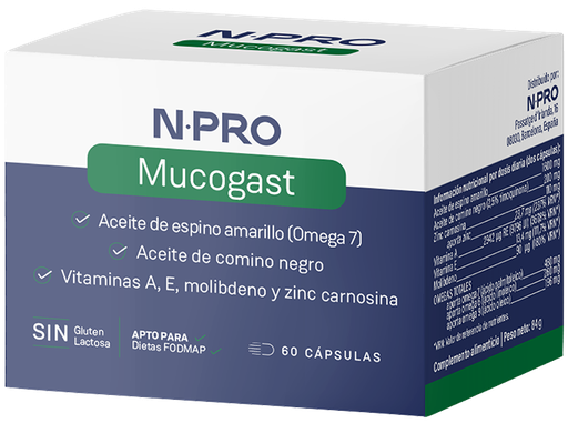 [8425402776650] Mucogast 60 Caps. (N Pro) 