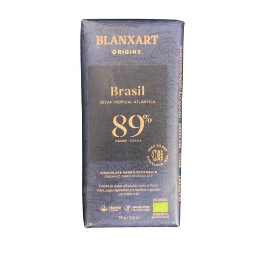 [8436006832505] Chocolate 89% Brasil 75 Grs. Bio (Blanxart) 