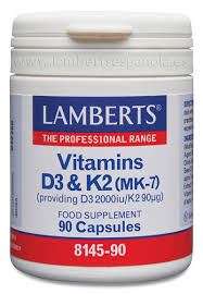 [5055148413804] Vitamina D3 2000 Y K2 90 MK7 90 Caps. (Lamberts)