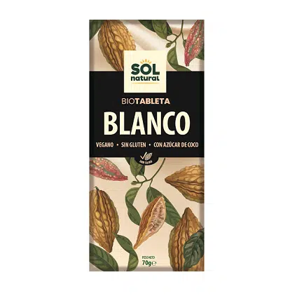[8435037801979] Chocolate Blanco y Azúcar Coco 70 Grs.(Sol Natural) 