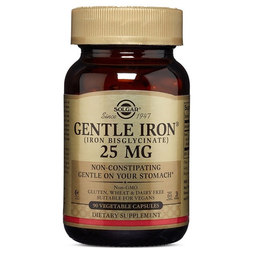 [033984012509] Hierro Gentle 20 Mg. 180 Caps. (Solgar)