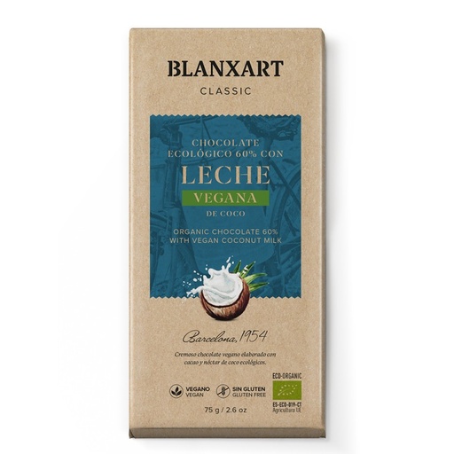 [8436006833854] Chocolate 60% Cacao con Leche de Coco (Blanxart) 