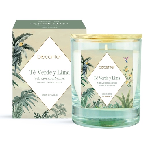 [8436560112907] Vela Artesanal Te Verde y Lima 200 Grs. (Biocenter)