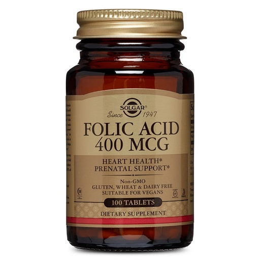 [033984010802] Folacin. Acido Folico 400Mcg. 100 Comp.(Solgar)