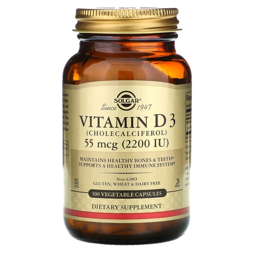 [033984033177] Vitamina D3 "Colecalciferol" 2200 IU 100 Caps. (Solgar)