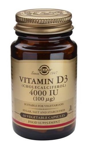 [033984003866] Vitamina D3 Colecalciferol 4000UI 60 Caps. (Solgar)