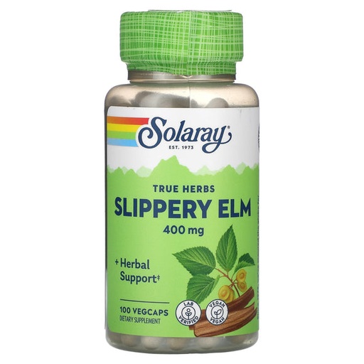 [076280015904] Slippery Elm (Olmo Americano) 100 Caps. (Solaray)
