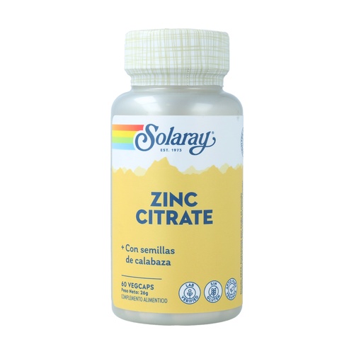 [076280676150] Zinc 25Mg. y Semilla Calabaza 50 mg.60 Caps. (Solaray)