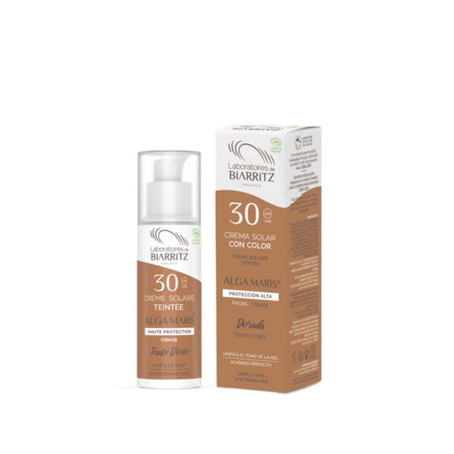 [3760211482176] Crema Solar Facial Spf 30 C/Color Golden *Dorada* 50 Ml. (Biarritz)