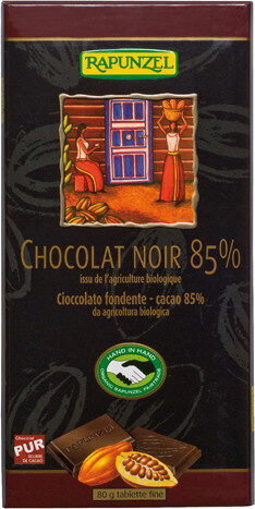 [4006040013471] Chocolate Rap.Cristalino Extra Negro 85% 80 Grs. (Rapunzel)