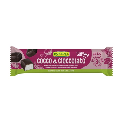 [4006040056829] Bocados De Coco C/ Choco Negro Bio 50 Grs. (Rapunzel)