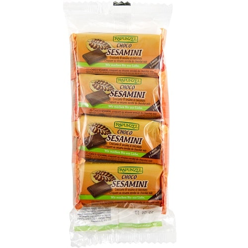 [4006040139997] Barritas Sesamo Choco Pack De 4 De 27 Grs.Sesamini (Rapunzel)