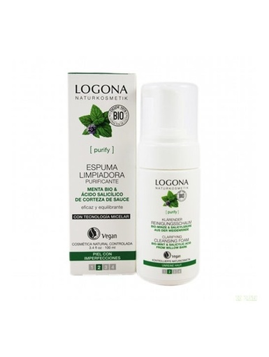 [4017645043190] Espuma Limpiadora Purificante Menta c/acid. salicilico100Ml (Logona)