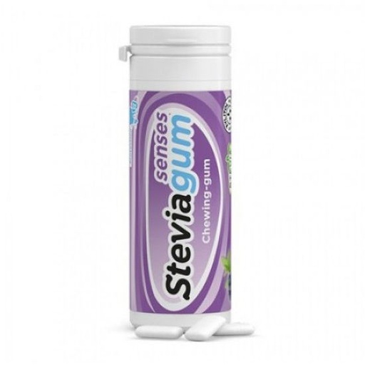 [4250424190412] Chicle Con Xilitol Y Estevia Arandano Menta 30 Grs. (Steviagum)
