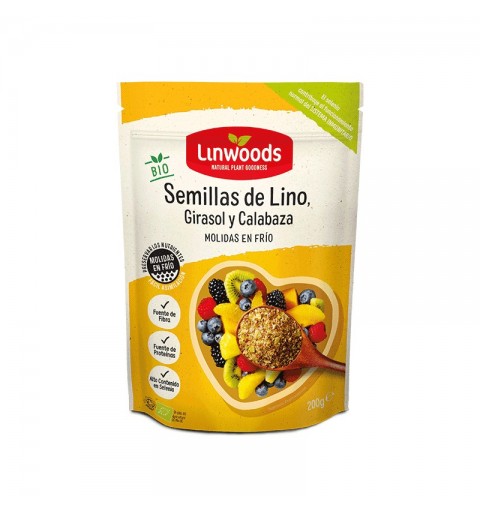[5016887003657] Semillas Lino Girasol Calabaza Molidas Bio 200 Grs. (Linwoods)