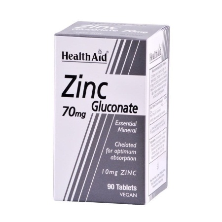 [5019781020300] Gluconato De Zinc 70 Mg. 90 Tab. (Health Aid)