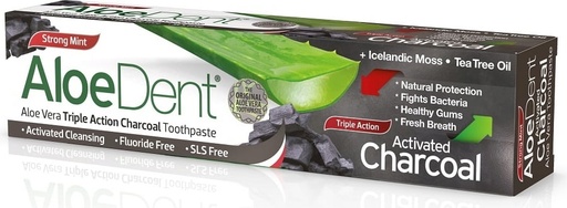[5029354012588] Dentifrico Aloe Vera Carbon Activado 100Ml. (Aloedent, Optima)