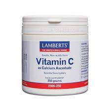 [5055148400682] Vitamina C Como Ascorbato De Calcio Polvo  250 Grs. (Lamberts)