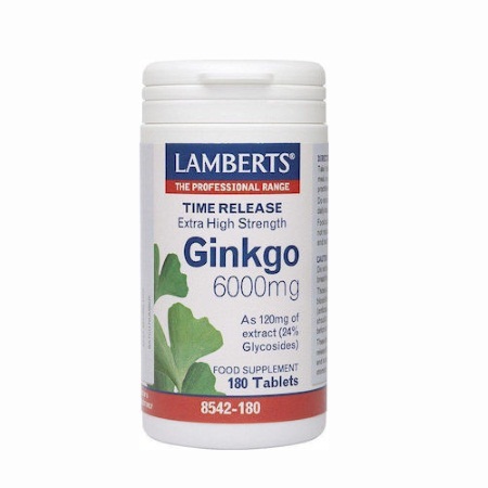[5055148404017] Ginkgo Biloba 6000 Mg. 180 Tab. (Lamberts)