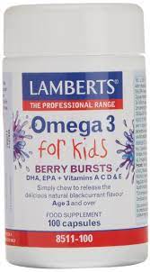 [5055148407483] Omega 3 For Kids 100 Caps. (Lamberts)