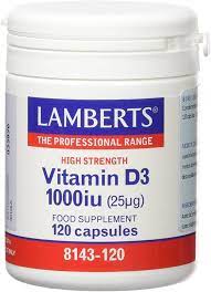 [5055148409623] Vitamina D3 1000 Ui 120 Caps. (Lamberts)