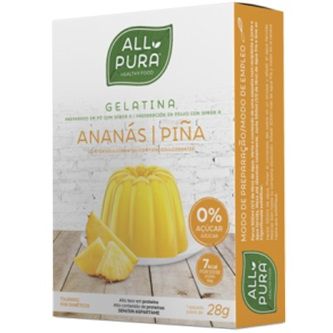 [5605481612022] Gelatina Piña Zero 1 Sobre 28 Grs. *10 Porciones* (All Pura)