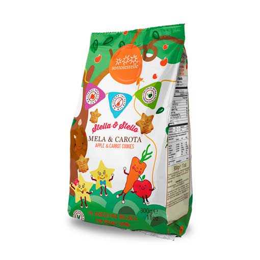 [8032454040822] Galleta Stella Manzana Zanahoria 300 Grs. (Sottolestelle)