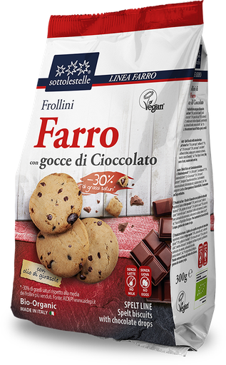 [8032454051248] Galleta Espelta Con Viruta Chocolate 300 Grs. (Sottolestelle)