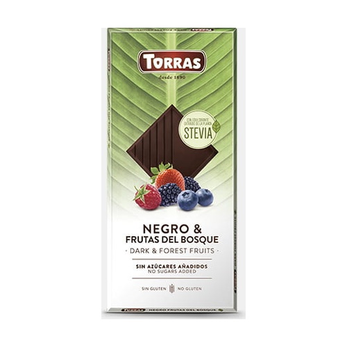 [8410342005526] Chocolate Negro C/Frutos Del Bosque C/Estevia125 Grs. (Torras)
